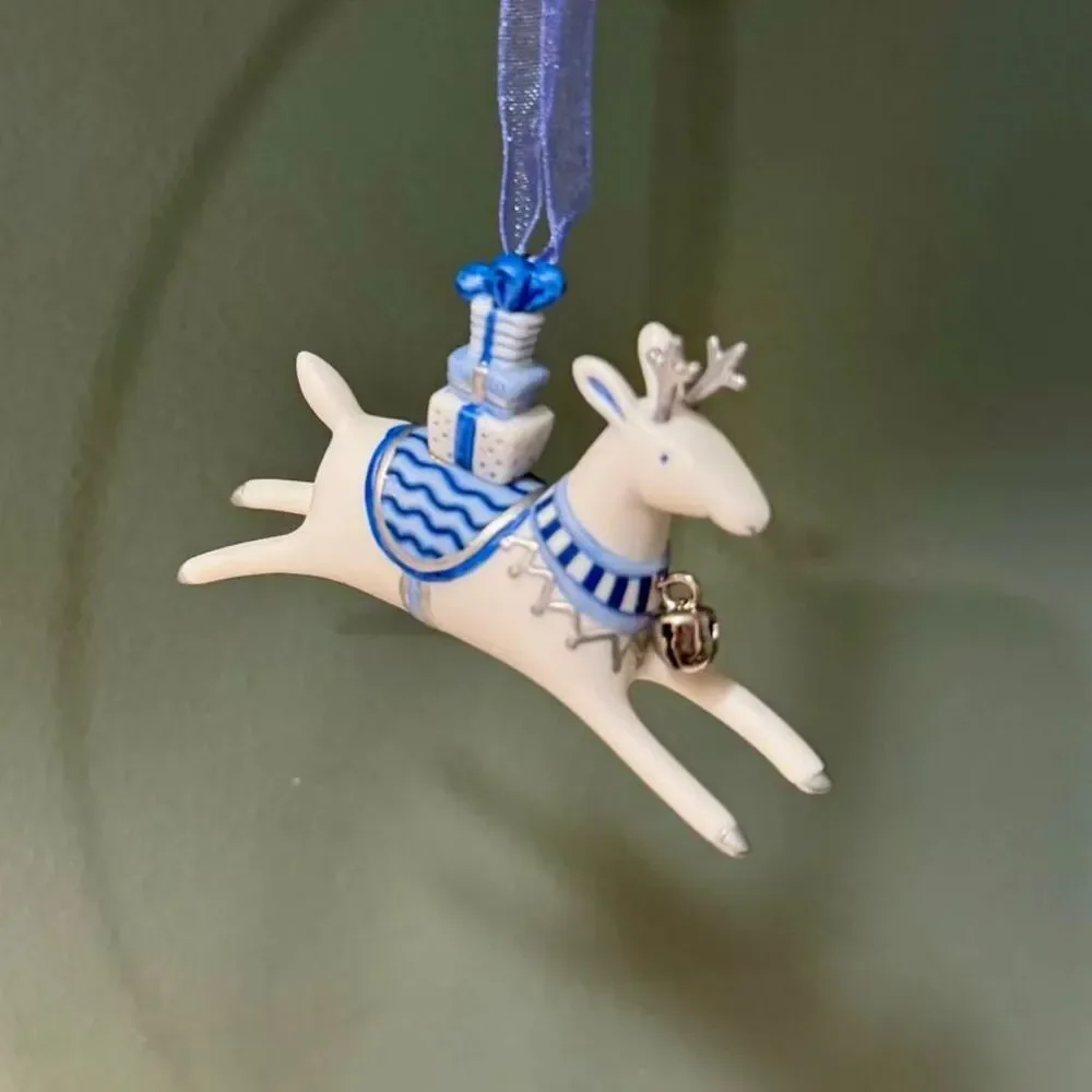 2001 Hallmark Graceful Reindeer Christmas Keepsake Ornaments | Porcelain Winter